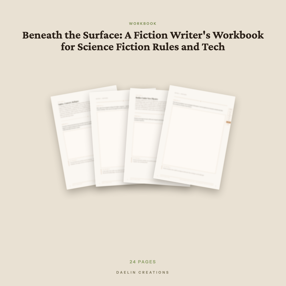 Science Fiction Writing Workbook Printable PDF Sci-Fi Worldbuilding and Character Development Prompts for Novelists — image 3
