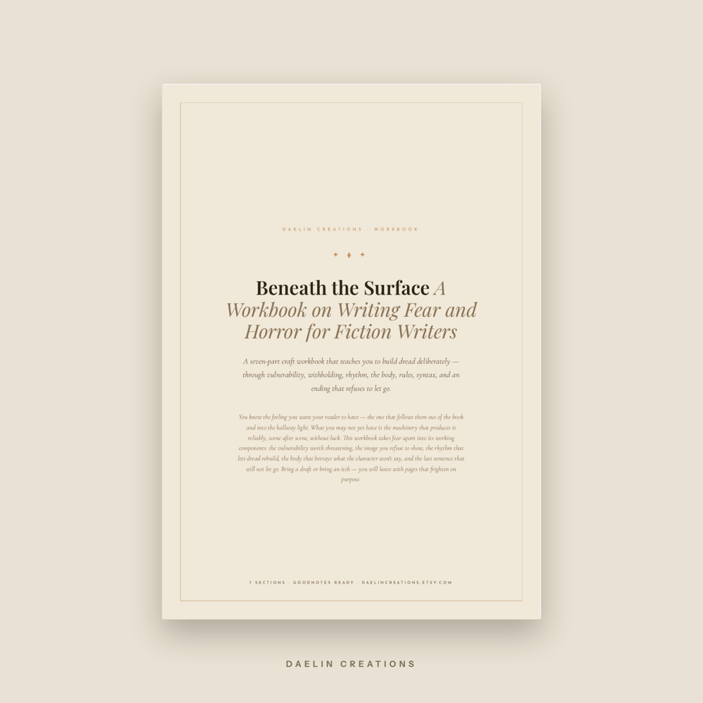 Horror Writing Workbook Printable PDF
