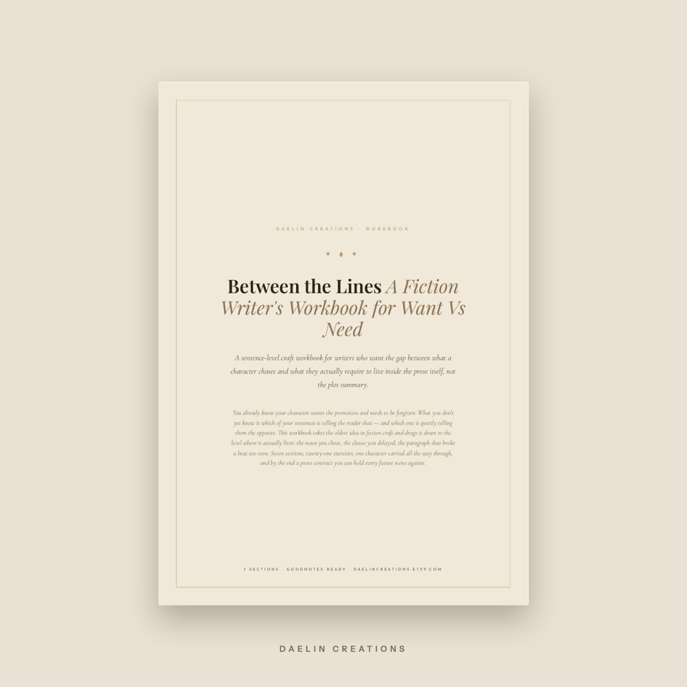 Want vs Need Fiction Writing Workbook