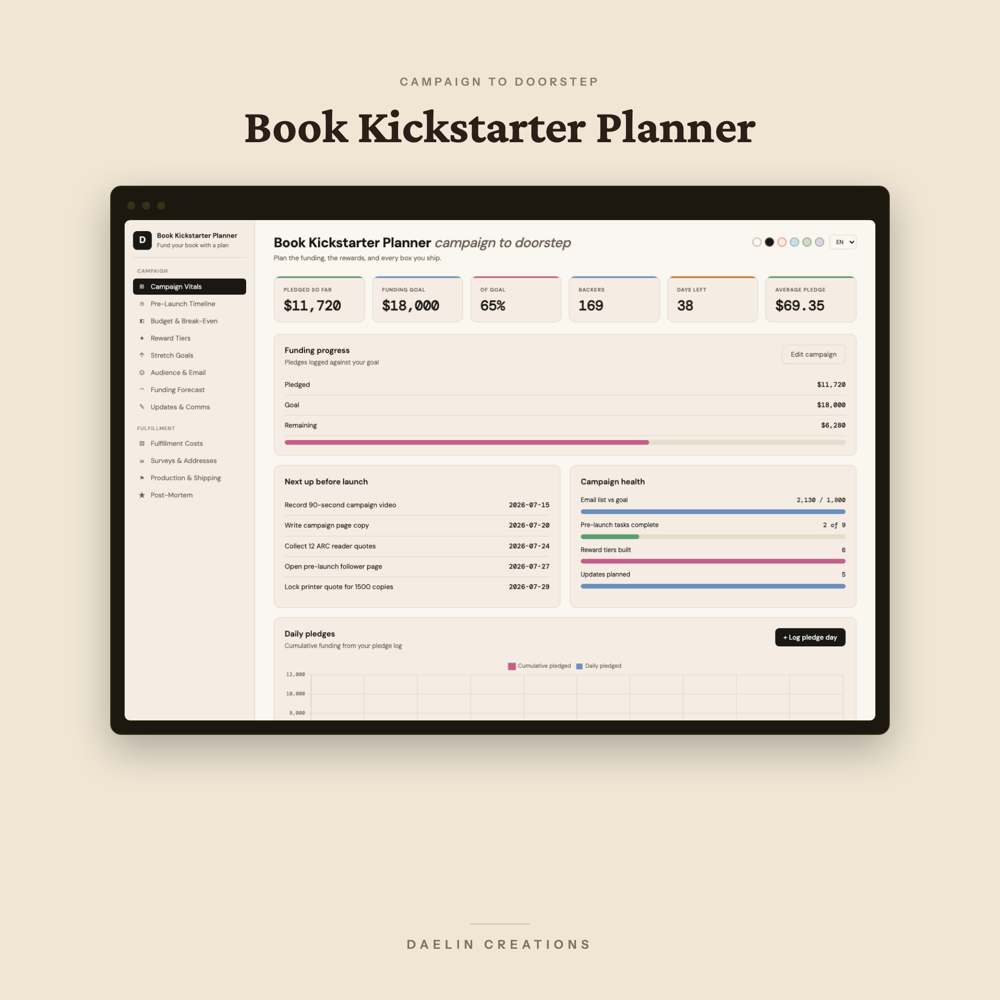 Book Kickstarter Planner