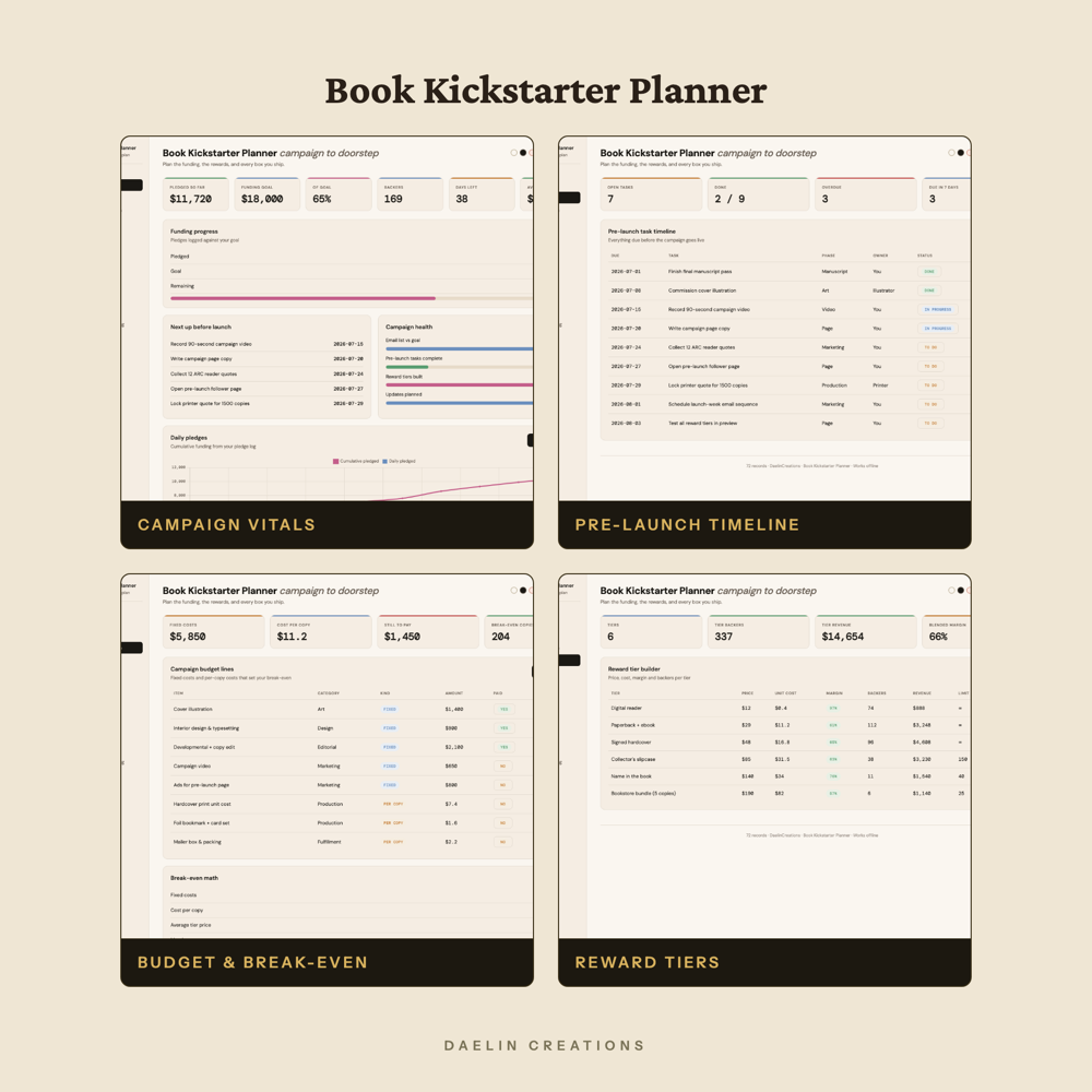 Book Kickstarter Planner — image 3