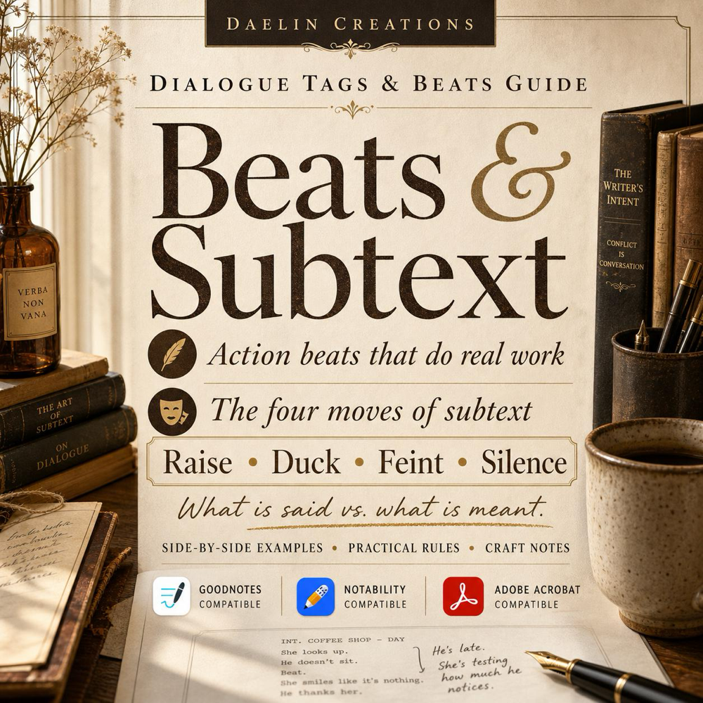 Dialogue Craft Guide, Character Voice Reference, Writing Tool (PDF Download) — image 2