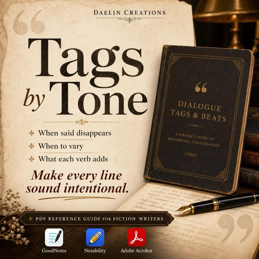 Dialogue Craft Guide, Character Voice Reference, Writing Tool (PDF Download) — image 3