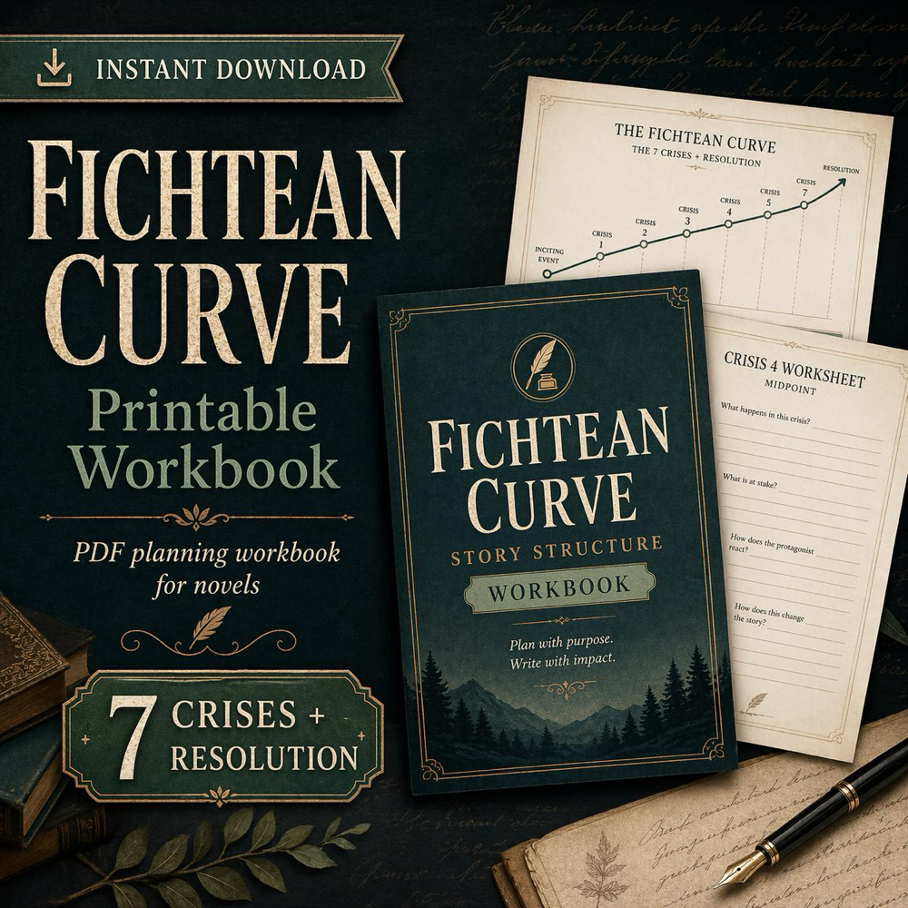 Fichtean Curve Novel Planner – 7 Crises Story Structure Workbook (PDF Download)