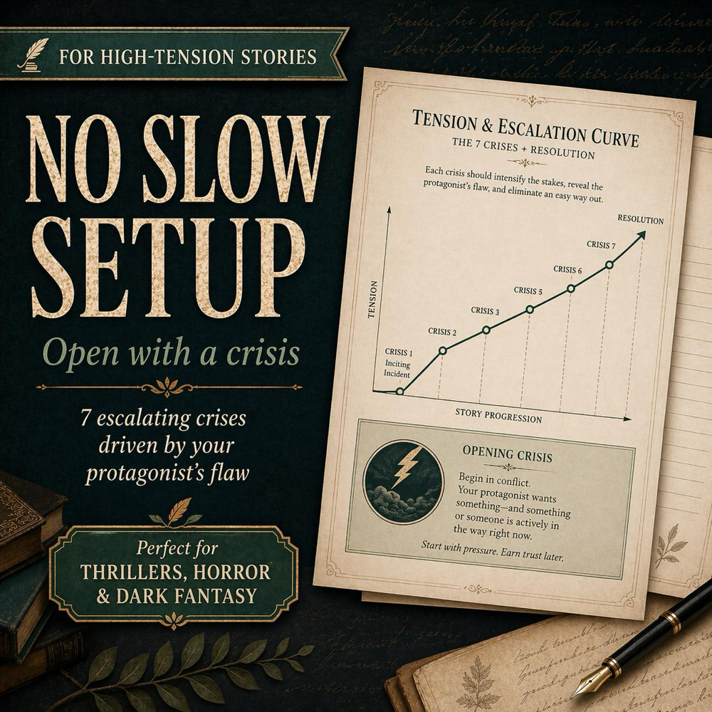 Fichtean Curve Novel Planner – 7 Crises Story Structure Workbook (PDF Download) — image 2