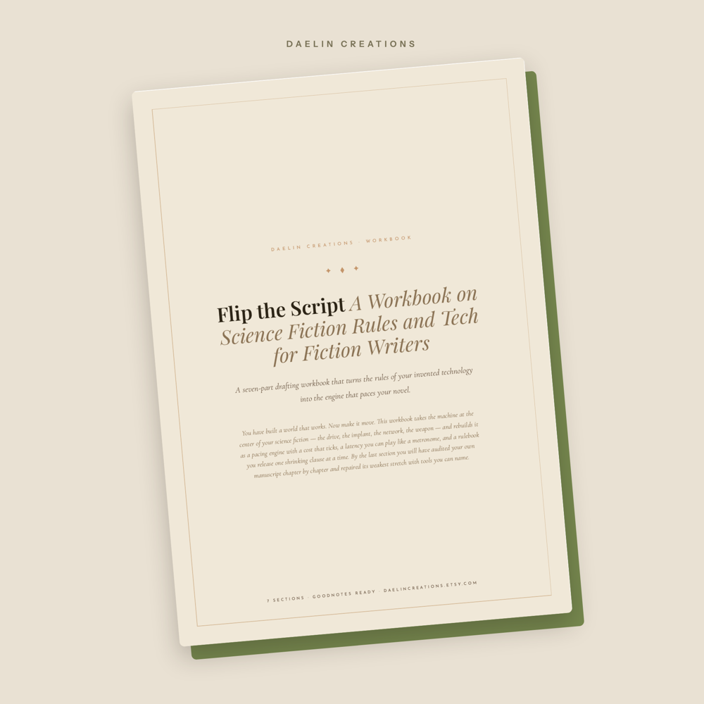 Science Fiction Writing Workbook Printable PDF Sci-Fi Worldbuilding Rules Tech Pacing Exercises for Fiction Writers Novel Planner — image 2