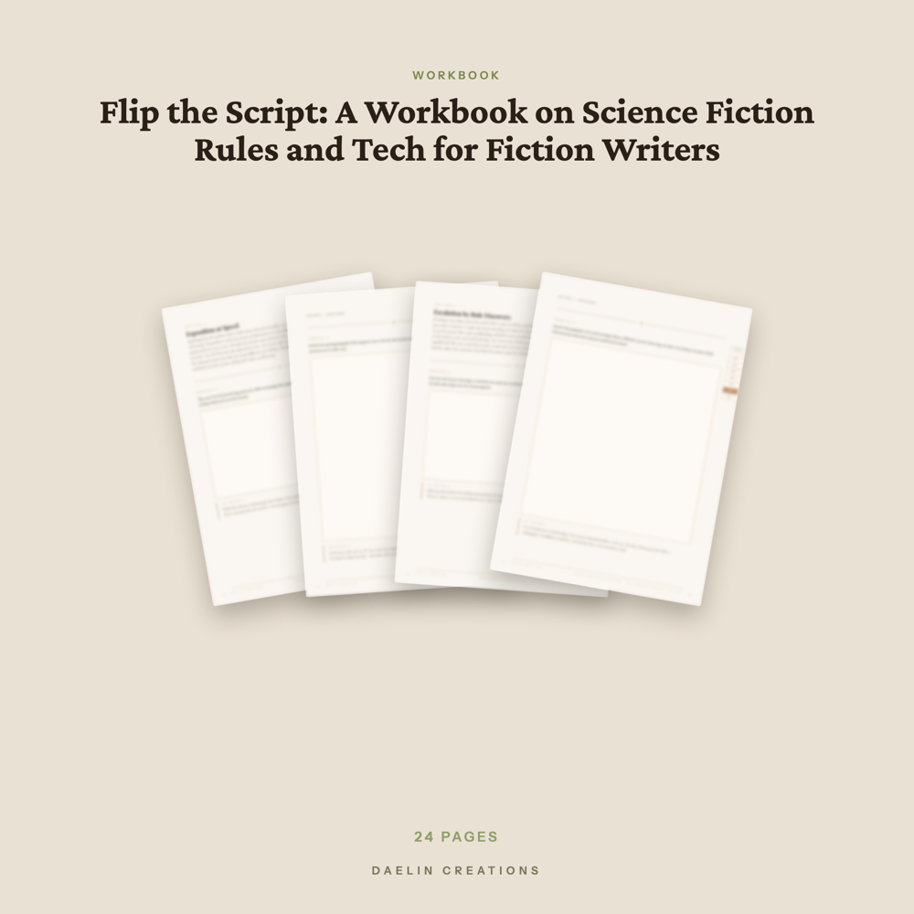 Science Fiction Writing Workbook Printable PDF Sci-Fi Worldbuilding Rules Tech Pacing Exercises for Fiction Writers Novel Planner — image 3