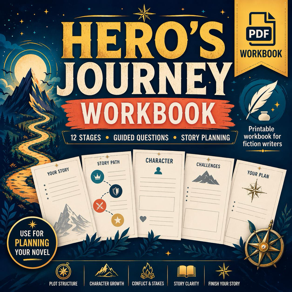 Hero's Journey Workbook – 12 Stage Novel Planner (PDF Download)