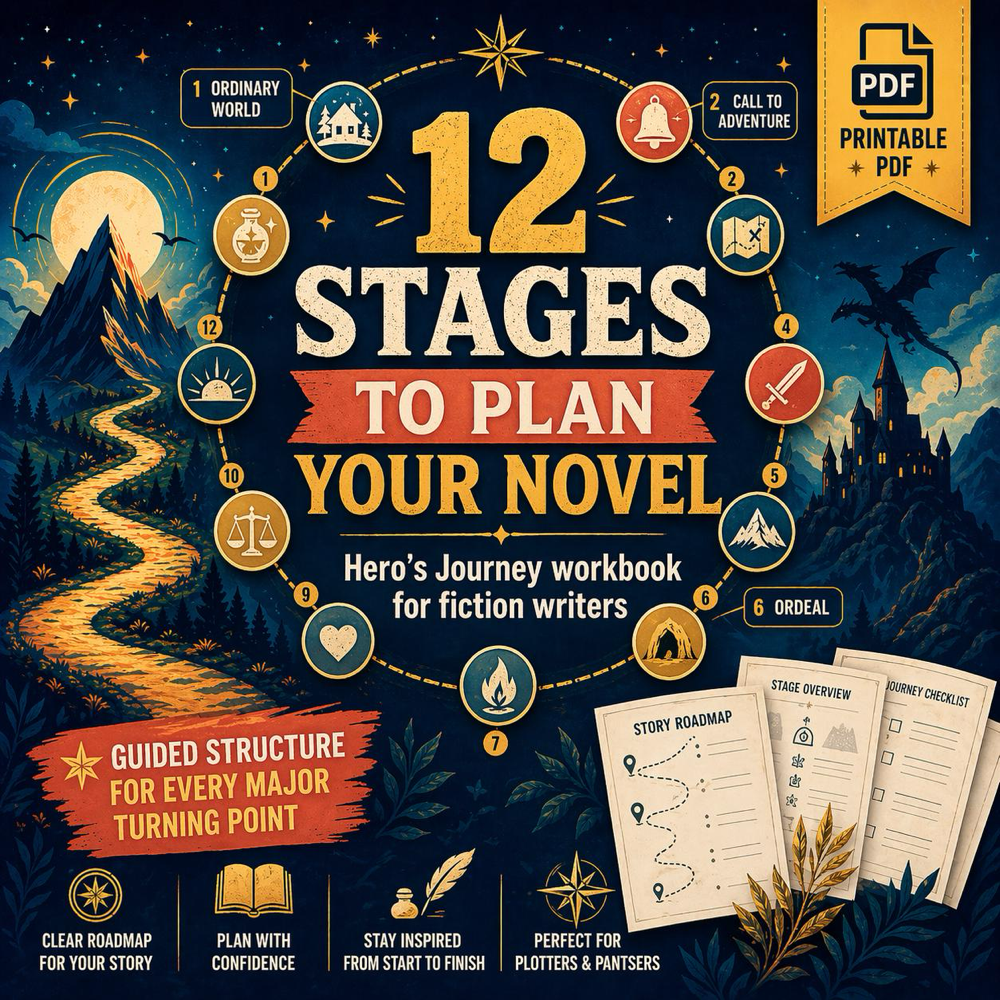 Hero's Journey Workbook – 12 Stage Novel Planner (PDF Download) — image 3
