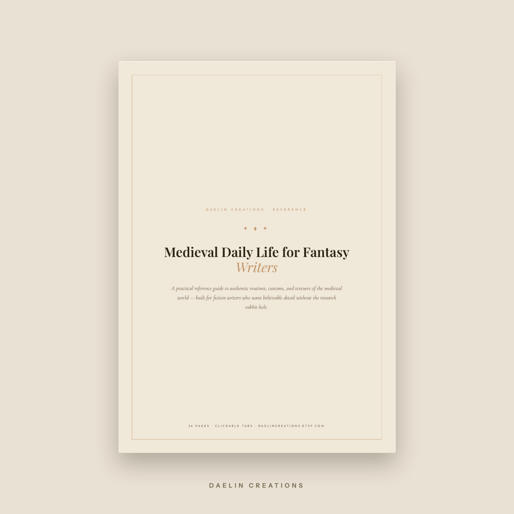 Medieval Daily Life for Fantasy Writers