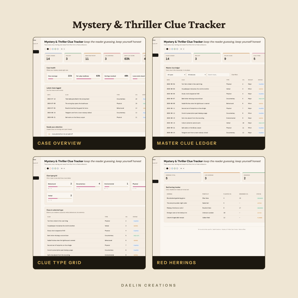 Mystery & Thriller Clue Tracker — image 3