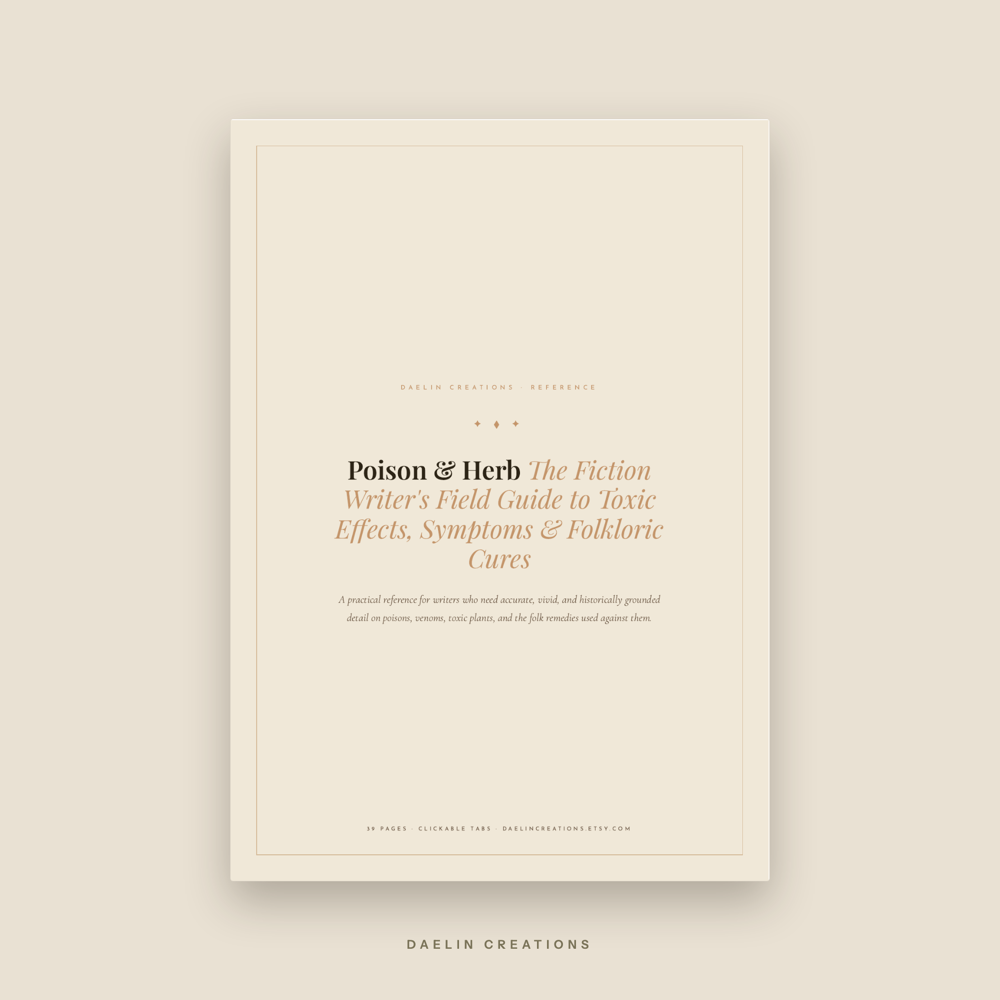 Poison & Herb Fiction Writer's Reference Guide