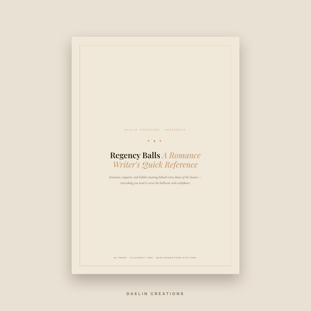 Regency Ball Reference Guide for Romance Writers