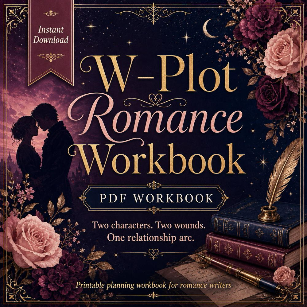 Romance Novel Plot Workbook, Dual Arc W-Plot Planner (PDF Download)