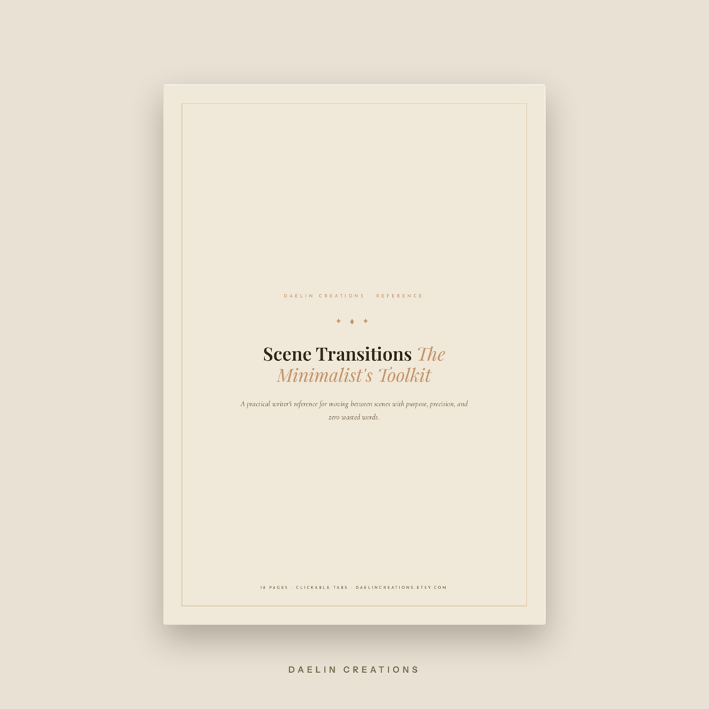 Scene Transitions Writer's Reference Guide — Printable Craft Toolkit for