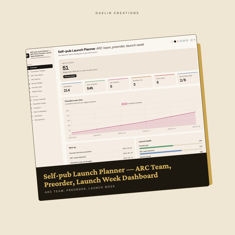 Self-pub Launch Planner — image 2