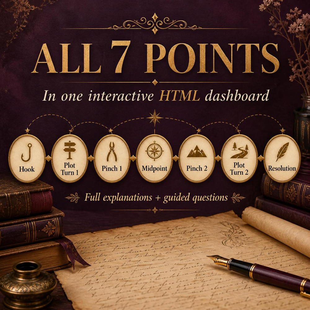 Seven Point Story Structure Planner – Reverse Plotting Tool (Digital Download) — image 2