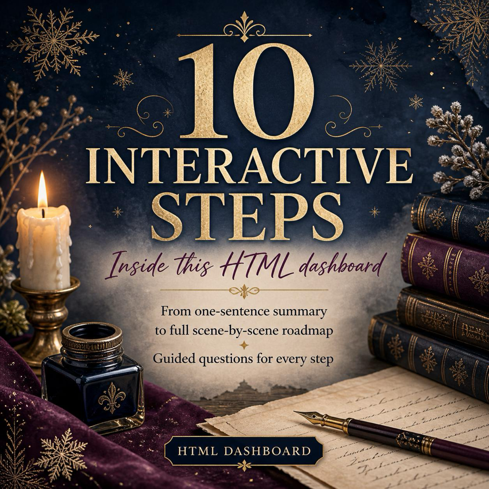 Snowflake Method Novel Outline Planner, Interactive HTML Dashboard, Story Planning Tool — image 2