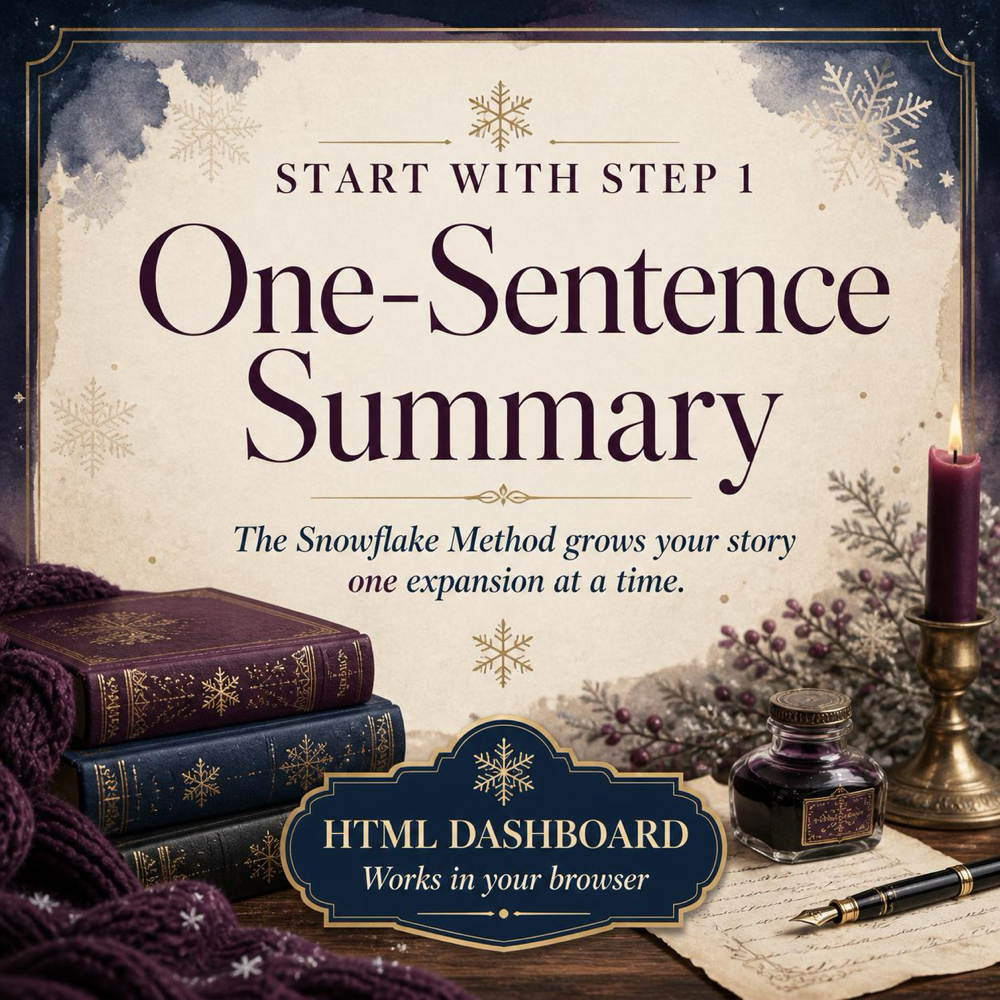 Snowflake Method Novel Outline Planner, Interactive HTML Dashboard, Story Planning Tool — image 3