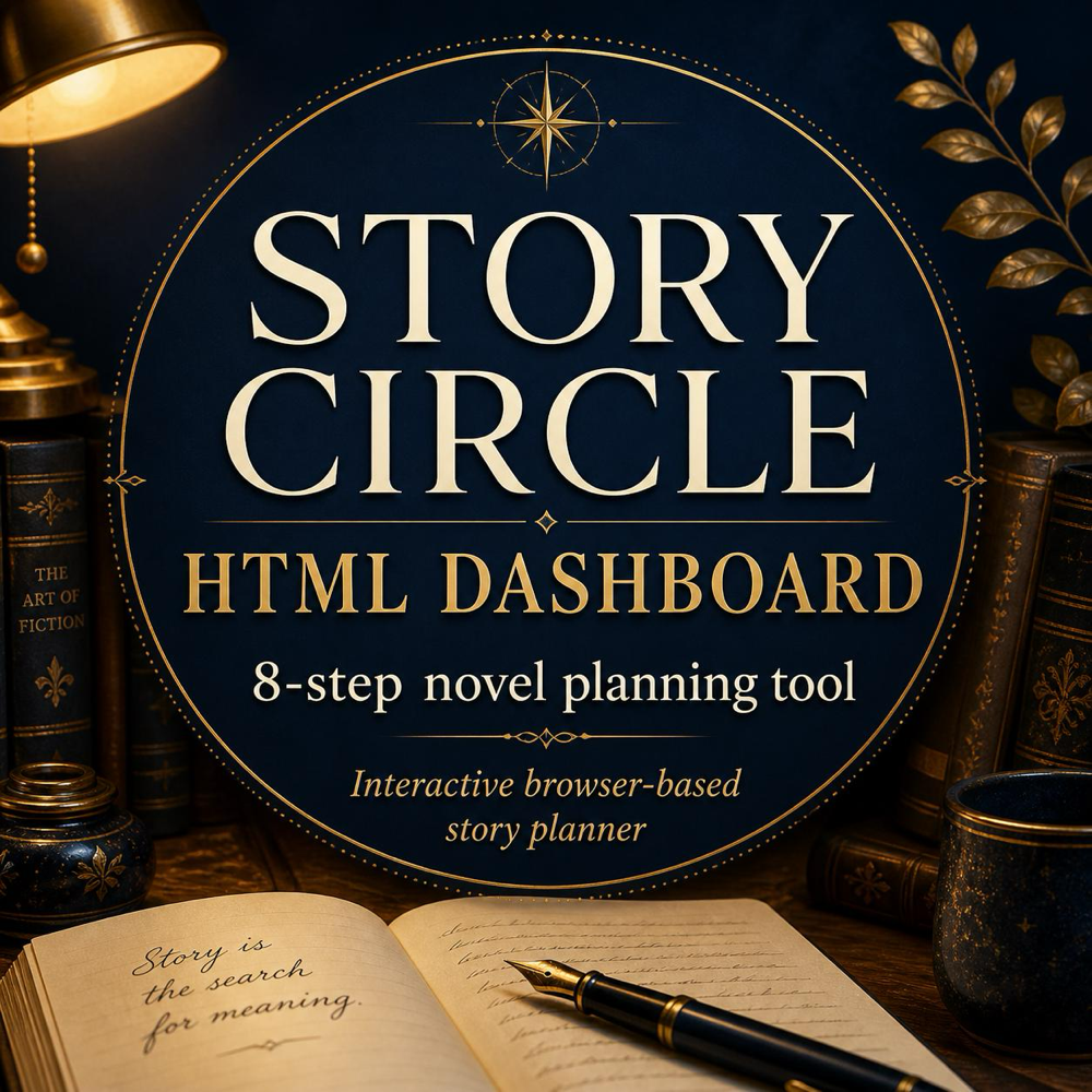 Story Circle Planner – Interactive 8-Step Novel Structure Tool (Digital Download)