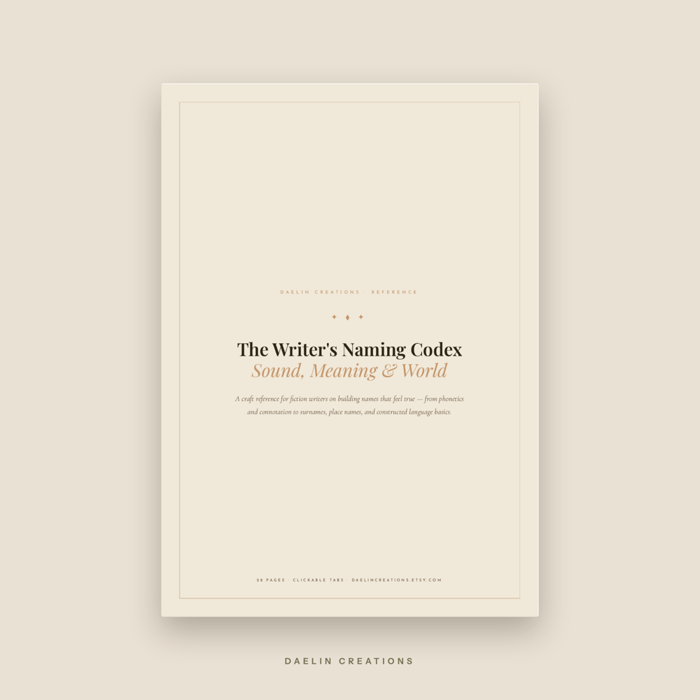 Writer's Naming Codex