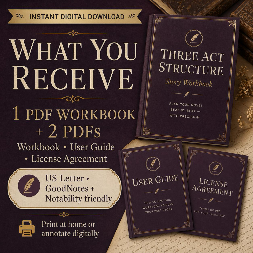 Three Act Structure Workbook – Novel Planning PDF (Digital Download) — image 3