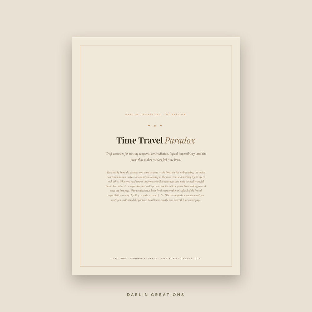 Time Travel Paradox Fiction Writing Workbook