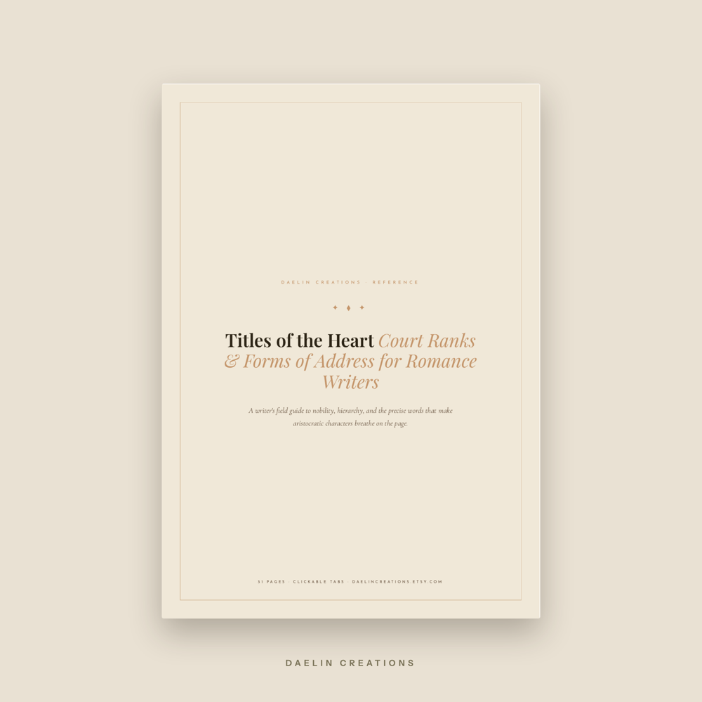 Court Titles & Forms of Address for Romance Writers