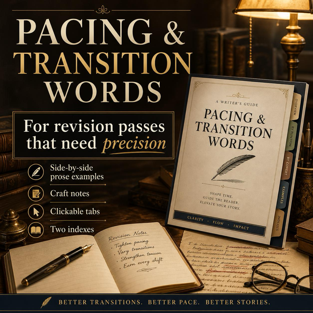 Transition Words for Writers, Pacing & Scene Transition Reference Guide, Fiction Writing Craft Tool, GoodNotes Author Resource — image 3