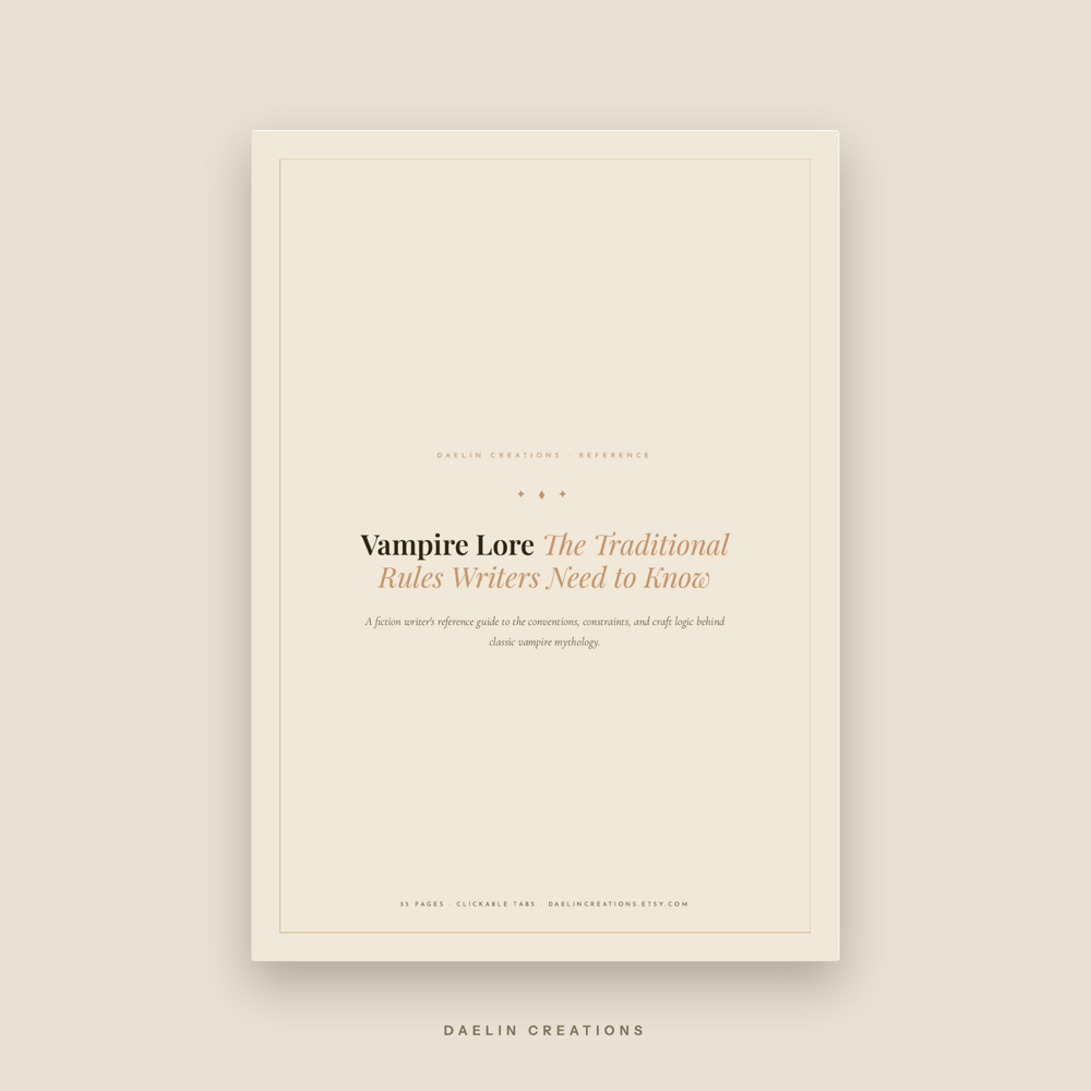 Vampire Lore Reference Guide for Writers