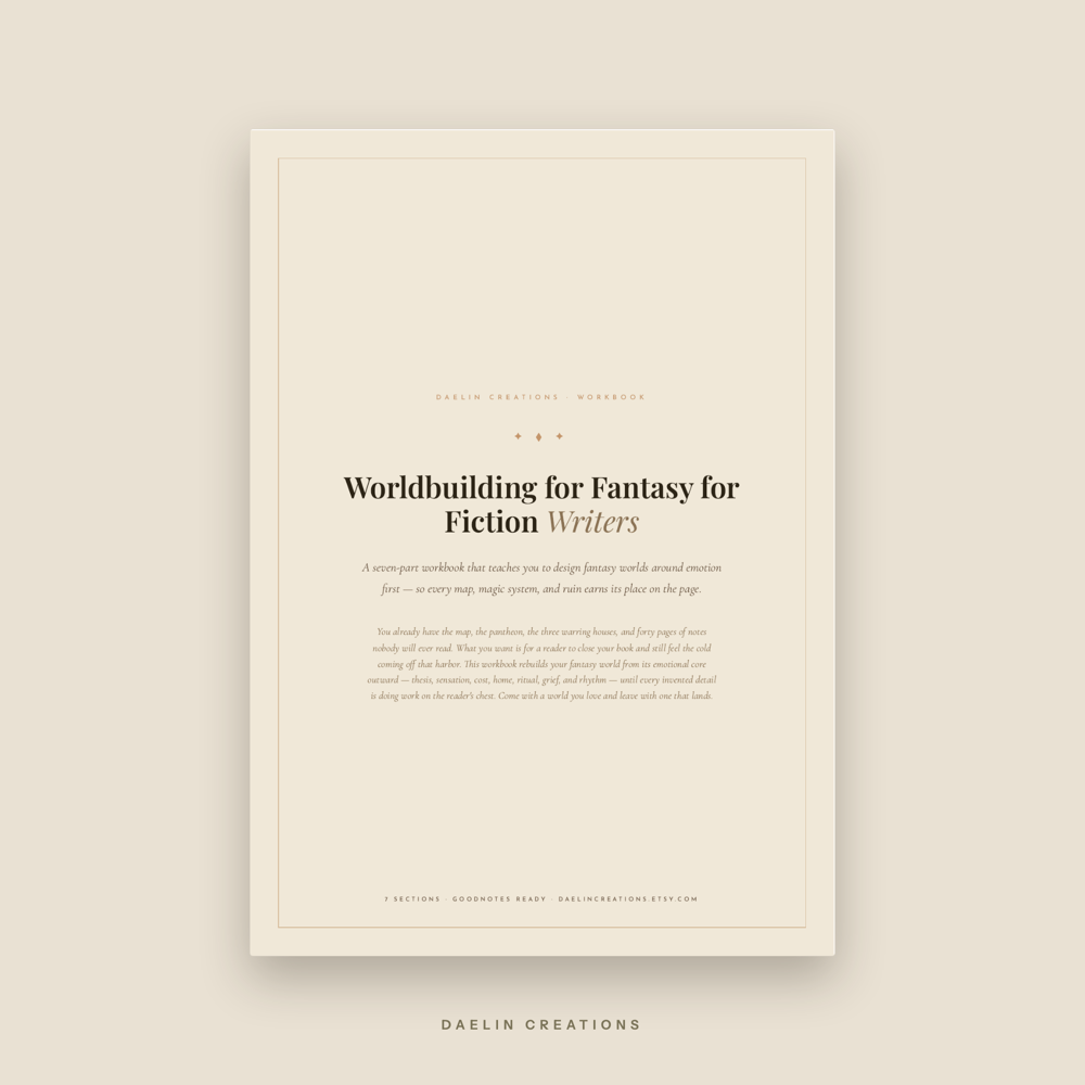 Fantasy Worldbuilding Workbook for Fiction Writers